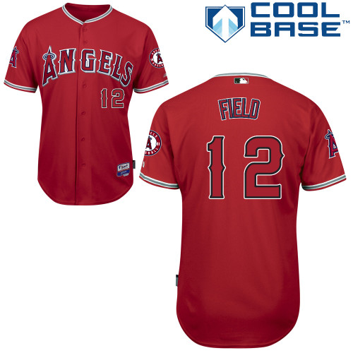 Tommy Field #12 Youth Baseball Jersey-Los Angeles Angels of Anaheim Authentic Red Cool Base MLB Jersey